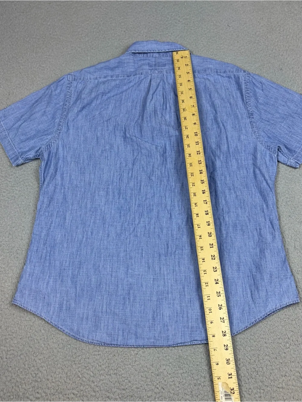 Polo Ralph Lauren Shirt Men’s XL Slim Fit Blue Chambray Short Sleeve Button-Down